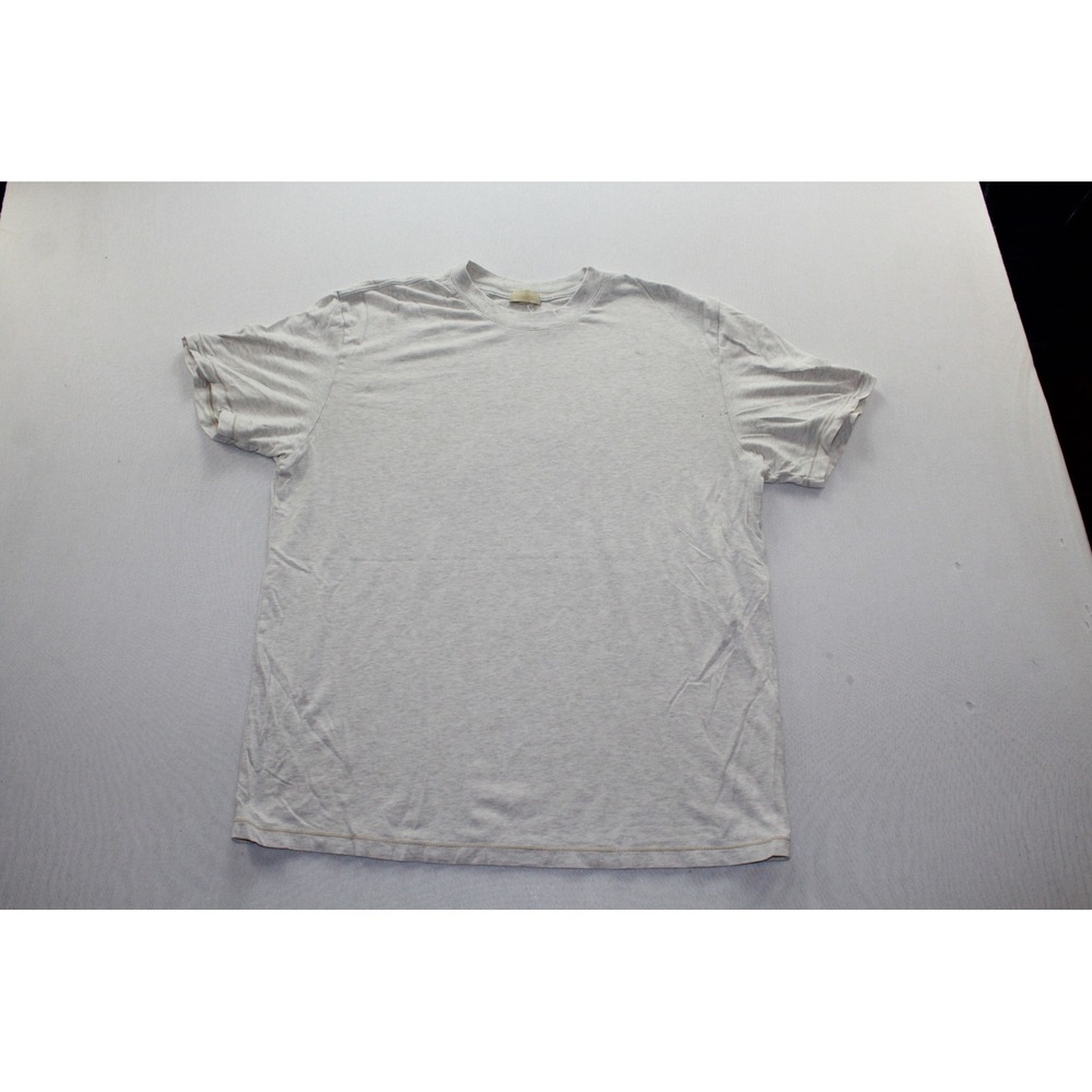 Saks Fifth Avenue T-Shirt Mens Large Gray Good Heathered Short Sleeve Crewneck